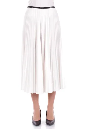 Lacoste Femme, Jupes, Blanc, Taille: 38 FR Jupe Blanche avec Logo Avant