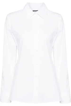 Jacquemus Femme, Blouses et Chemises, Blanc, Taille: 40 FR Chemise Blanche Sculptures Blouse à Boutons