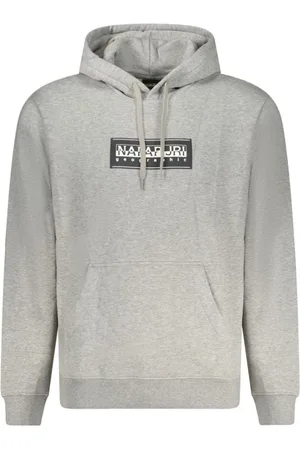 Napapijri Homme, Sweatshirts et sweats à capuche, Gris, Taille: M Sweat à Capuche en Coton Gris avec Logo