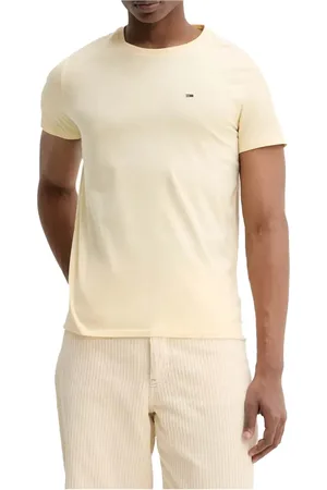 Tommy Hilfiger Homme, Tops, , Taille: M T-shirt jaune à manches courtes en coton