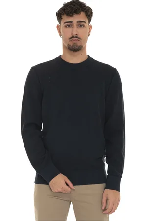 HUGO BOSS Homme, Pulls, Bleu, Taille: 2XL Pull en Coton à Col Rond Texturé