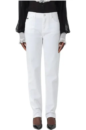 Dolce & Gabbana Femme, Jeans, Blanc, Taille: 36 FR Jean Droit Blanc