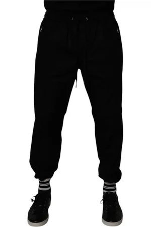 Dolce & Gabbana Homme, Pantalons, Noir, Taille: L Jogger Pantalons de survêtement en Coton Noir