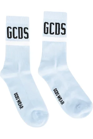 GCDS Unisex, Sous-vêtements, Bleu, Taille: M Chaussettes en coton-polyester avec logo