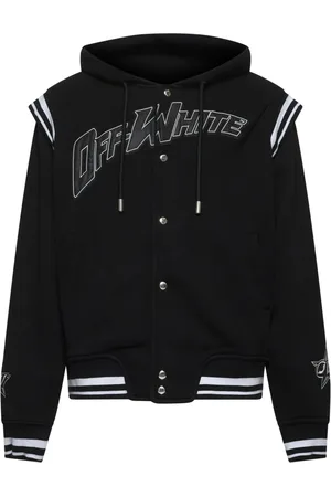 OFF-WHITE Homme, Vestes, Noir, Taille: M Manteau à Capuche avec Motifs Étoiles
