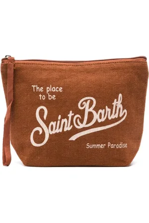 MC2 SAINT BARTH Femme, Sacs, Brun, Taille: ONE Size Pochette en Lin Marron Châtaigne
