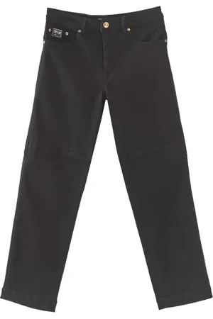 VERSACE Homme, Jeans, Noir, Taille: W40 Pantalon Placket en Nero Denim