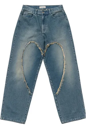 CARNE BOLLENTE Homme, Jeans, Bleu, Taille: W26 Jet Blanchi Boyfriend Fit Unisex Jeans