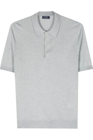 BARBA Homme, Tops, Gris, Taille: 3XL Polo en Soie 100% Fabriqué en Italie