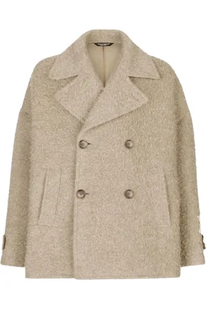 Dolce & Gabbana Homme, Vestes, , Taille: S Manteau Classique en Laine à Double Boutonnage