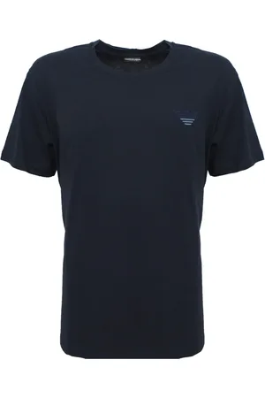 Emporio Armani Homme, Tops, Bleu, Taille: 2XL T-shirt en Coton avec Logo Avant