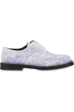 Moschino Femme, Chaussures, Gris, Taille: 39 EU Derby Bleu à Imprimé Gribouillis