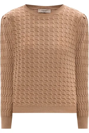Twin-Set Femme, Pulls, Brun, Taille: 42 FR Pull Point de Croix