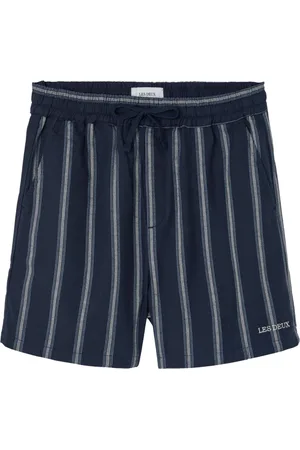 Les Deux Homme, Shorts, Bleu, Taille: L Shorts Bermuda à Rayures Marine