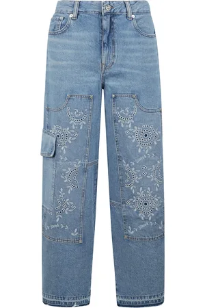 Ganni Femme, Jeans, Bleu, Taille: W27 Jean Carpenter en denim avec détails brodés