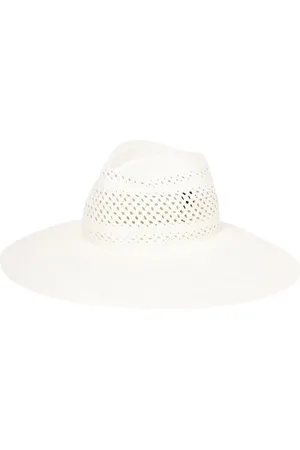 Borsalino Femme, Accessoires, Blanc, Taille: M Chapeau de paille à large bord élégant