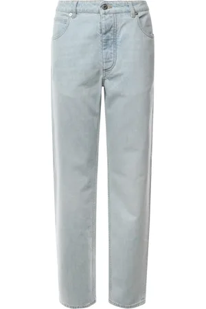 Bottega Veneta Femme, Jeans, Bleu, Taille: 40 FR Jean Large Bleu avec Patch en Daim