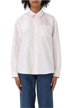 A.P.C. Femme, Blouses et Chemises, Rose, Taille: 38 FR Chemise Rose Oversize en Popeline