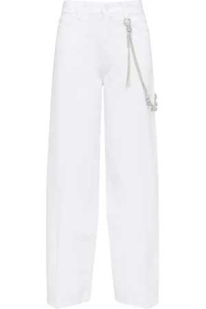 Pinko Femme, Pantalons, Blanc, Taille: W27 Lâche Bull Slegato Style Mode