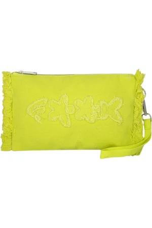F**K Femme, Sacs, Jaune, Taille: ONE Size Pochette en coton avec logo brodé
