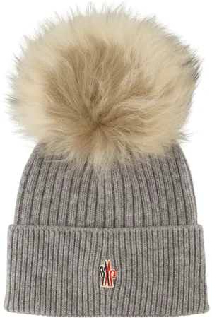 Moncler Femme, Accessoires, Gris, Taille: ONE Size Bonnet Pompon en Cachemire Gris