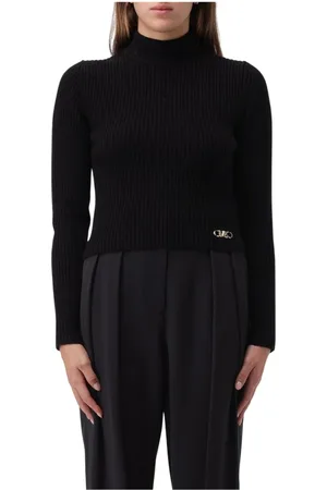 Michael Kors Femme, Pulls, Noir, Taille: 42 FR Pull à col montant côtelé