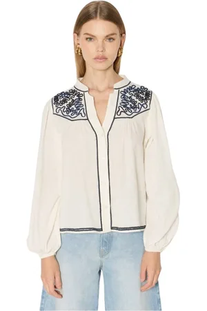 Berenice Femme, Blouses et Chemises, , Taille: 36 FR Corfu Chemise blanche manches bouffantes avec broderies