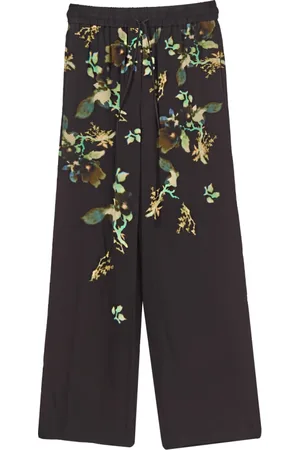 Paul Smith Femme, Pantalons, Noir, Taille: 36 FR Pantalon large imprimé floral