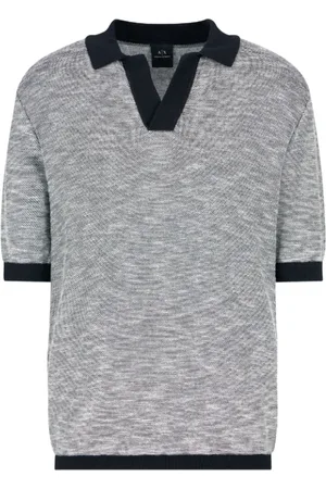 Armani Exchange Homme, Tops, Multicolore, Taille: XS Polo Manches Courtes Bleu Blanc
