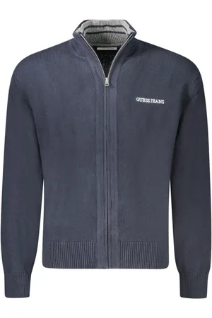Guess Homme, Pulls, Bleu, Taille: S Pull en Tricot de Coton Bleu