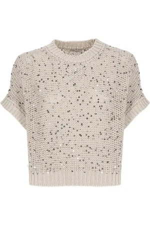 PESERICO SIGN Femme, Pulls, , Taille: 40 FR Pull en Coton avec Paillettes