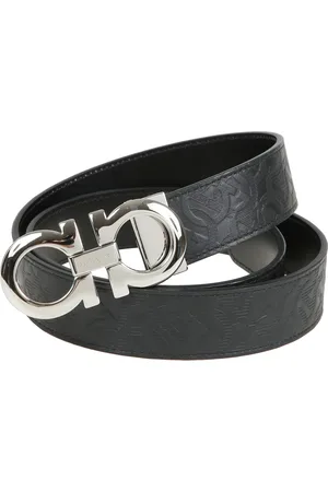 Salvatore Ferragamo Homme, Accessoires, Noir, Taille: 90 CM Ceinture Réversible Ajustable Crochets