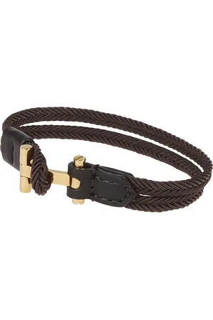 Tom Ford Homme, Accessoires, Brun, Taille: M Bracelet en Nylon Tressé