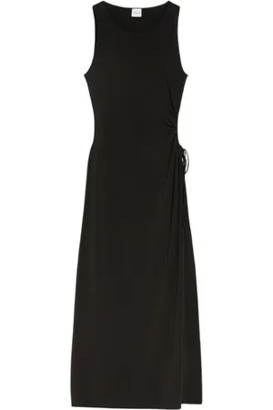 Max Mara Femme, Robes, Noir, Taille: 36 FR Robe Noire sans Manches en Jersey avec Fente Latérale