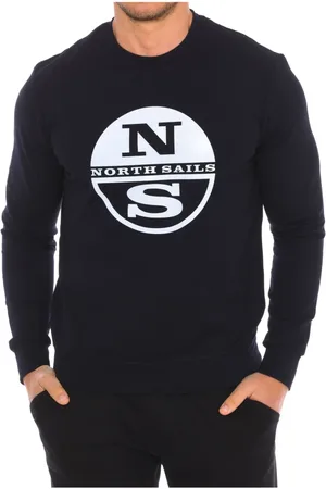 North Sails Homme, Sweatshirts et sweats à capuche, Bleu, Taille: S Pull à col rond côtelé