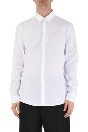 Patrizia Pepe Homme, Chemises, Blanc, Taille: XL Chemise Stretch Popeline avec Col Clic