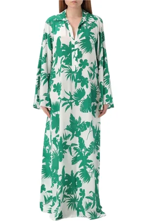 Max Mara Femme, Robes, Multicolore, Taille: 44 FR Robe Midi Blanche Élégante avec Détails Plissés