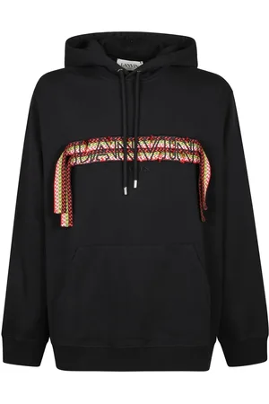 Lanvin Homme, Sweatshirts et sweats à capuche, Noir, Taille: L Sweat à Capuche Oversize avec Dentelle