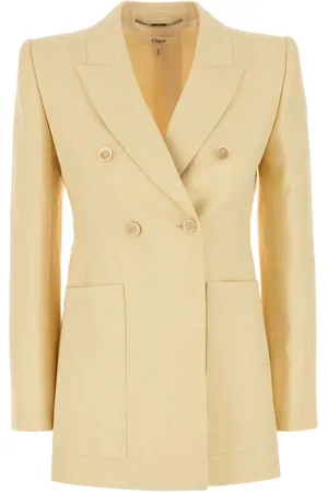 Chloé Femme, Vestes, Jaune, Taille: 38 FR Veste Jaune en Mélange de Chanvre