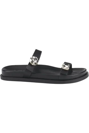 AGL ATTILIO GIUSTI LEOMBRUNI Femme, Chaussures, Noir, Taille: 39 EU Sandales à boucle Cristina avec bouton bijou