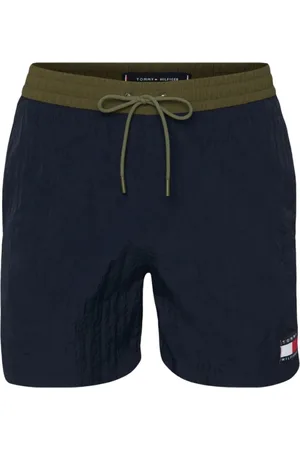 Tommy Hilfiger Homme, Maillots de bain, Bleu, Taille: M Short de Bain Bleu avec Logo Patché