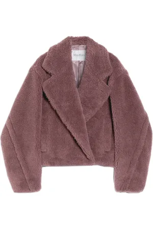 Max Mara Femme, Vestes, Violet, Taille: 38 FR Manteau Violet en Laine Alpaga