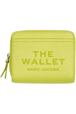 Marc Jacobs Femme, Accessoires, Jaune, Taille: ONE Size Portefeuille en cuir jaune avec fermeture à pression