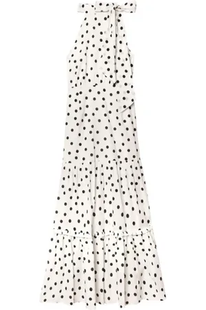 RIXO London Femme, Robes, Blanc, Taille: 36 FR Robe à pois avec