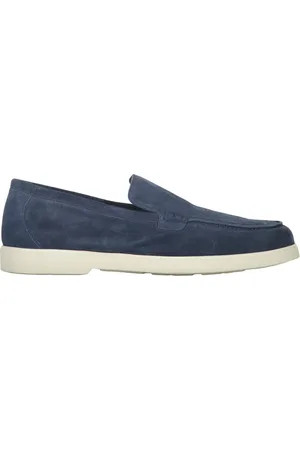 MOORER Homme, Chaussures, Bleu, Taille: 43 EU Mocassins en daim classiques