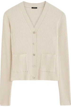 Joseph Femme, Pulls, , Taille: 42 FR Cardigan en côtes de mérinos fins - Quail