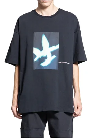 OAMC Homme, Tops, Noir, Taille: L T-shirt oversize à motif floral sombre