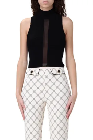Elisabetta Franchi Femme, Tops, Noir, Taille: 38 FR Haut chic sans manches noir