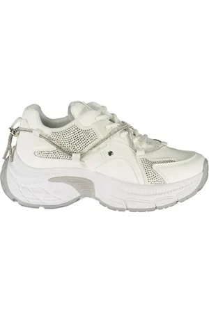 Laura Biagiotti Femme, Chaussures, Blanc, Taille: 36 EU Baskets Femme Blanche avec Ornements en Strass