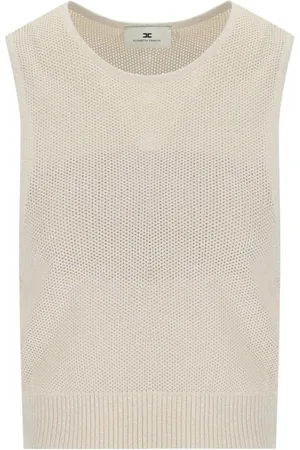 Elisabetta Franchi Femme, Pulls, , Taille: 36 FR Haut Tricoté Lurex avec Effet Filet